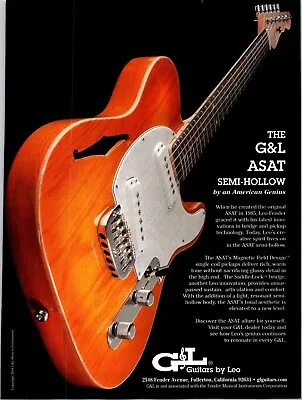 The G&L ASAT Semi-Hollow Guitars By Leo Original Print Ad • $8.55