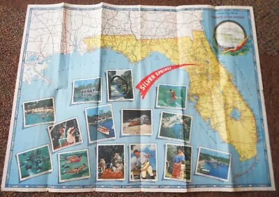 1952 Road Map To Florida's Silver Springs Attraction Brochure Pre-Interstate • $2.99