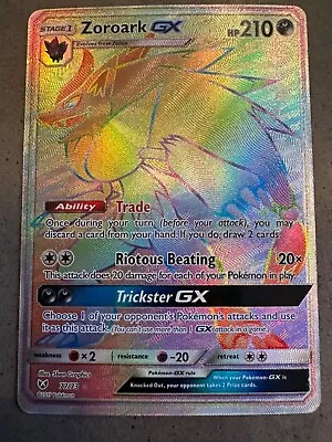 NM Pokemon TCG Card Zoroark (Rainbow) GX 77/73 Rare Shining Legends • $99.85