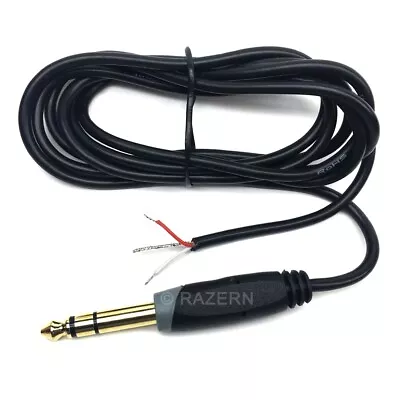 NEW 6 Ft 1/4  (6.35mm) Stereo Male Plug To Tinned Bare Wire Shielded Audio Cable • $8.79