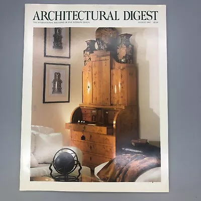 Architectural Digest August 1993 Vintage Magazine Interiors Design • $13.04