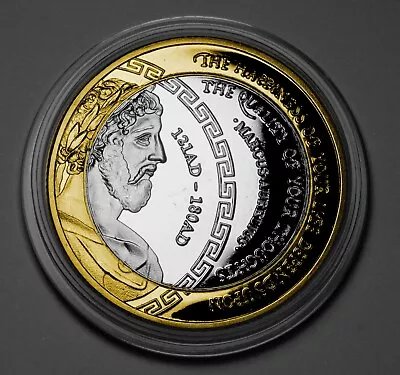 Marcus Aurelius Stoic/Stoicism Dual Metal Commemorative Coin. Cardinal Virtues • £8.99