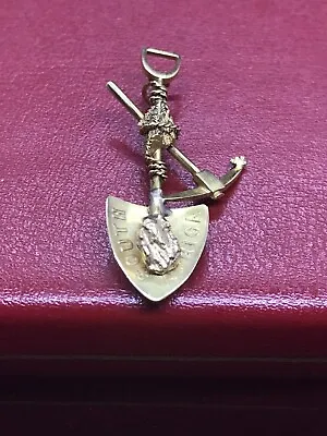 Antique 9ct Gold South Africa Miners Brooch Pendant 24ct Nugget Shovel S Mordan • $568.33