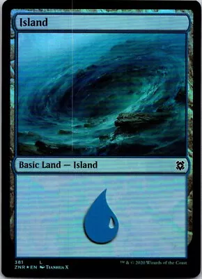 Magic The Gathering Foil Island #381 Regular Art Zendikar Rising MTG • $1.39