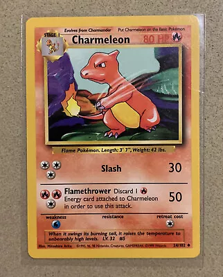 Rare Charmeleon Pokemon Card 24/102 Base Set Original 1999 • $159.99