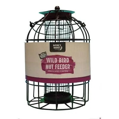 Natures Market Wild Bird Hanging Nut Feeder With Squirrel Guard • £7.25