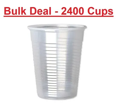 Clear Plastic 7oz Disposable Cups / Drinking Glass / Vending Style 2400 Cups • £29.99