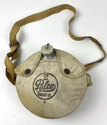 Vintage Canteen Palco 2 Pressed Aluminum Quart-er With Carrying Case Camp/Hiking • $15