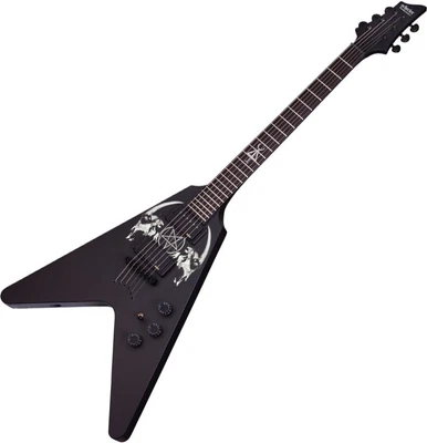 $899 • Buy Schecter Signature Sin Quirin V-1 Electric Guitar Gloss Black