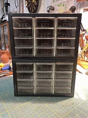 2 Vtg Akro-Mills Metal 12 Drawer Cabinets Storage Metal PM-1 Made In Akron Ohio • $55