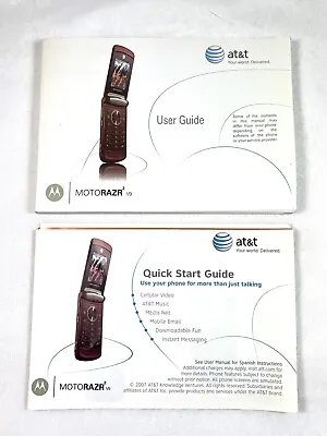 Motorola AT&T Motorazr Razr V9 User Guide And Quick Start Guide English Spanish • $9.99