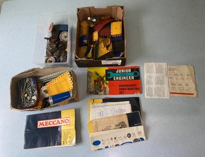 £140 • Buy Large Job Lot Of 60’s Vintage Meccano Girders  Wheels Cogs Keys Nuts Bolts Etc