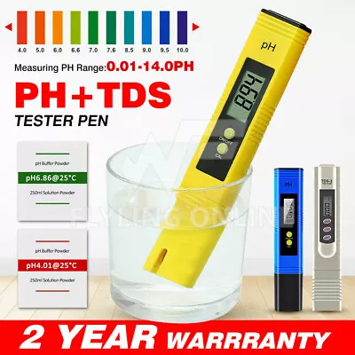 PH TDS Hydroponics Water Tester Pen Meter Aquarium Pool Digital Test Kit Monitor • $6.89