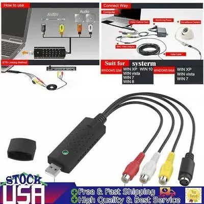 Video Capture Card VCR VHS To Digital DVD Converter Fit For Mac Windows 10 8 • $15.85