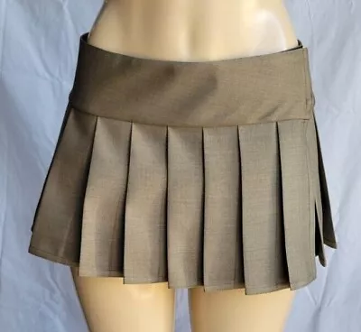 MICRO MINI Skirt Plaid Pleated (Espresso) • $30.50