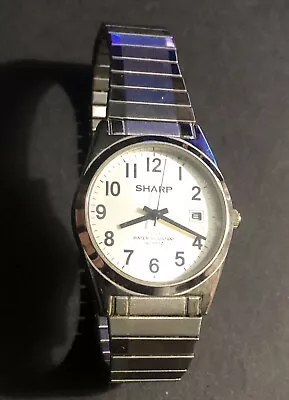 Vintage SHARP Watch Mens Silver Tone Stainless Steel SHP-105 Water Resist 100ft • $14.98