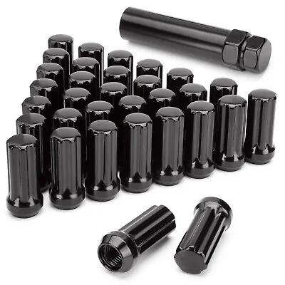 32 14x1.5 Spline Black Lug Nuts With Key For Chevy Silverado 2500HD 3500HD C2500 • $26.09