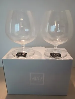 Mikasa Stephanie Brandy Cognac Crystal Glasses Pair • $50