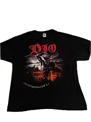 Vintage DIO Holy Diver Shirt Size XL Double Sided Black Rock Band Tee RARE! • $100