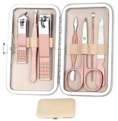 Manicure Set Stainless Pedicure Care Tools Nail Scissors Kit Pink • $6.29