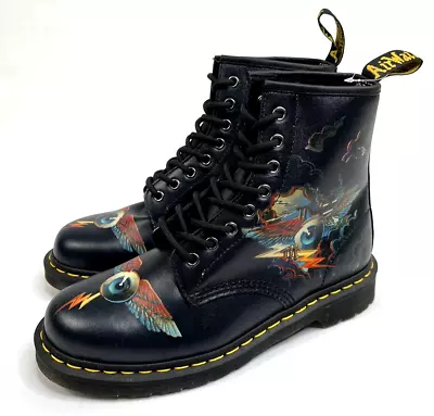 Doc Dr. Martens Rick Griffin 1460 Boots Flying Eyeball Art Mens 9 US Womens 10 • $179.99