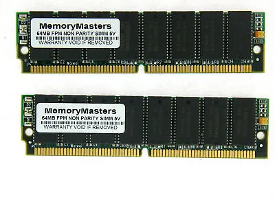 128mb (2x64mb) Memory 16x32 72pin Non Parity Fpm 60ns 5v Ram Simm • £45.18