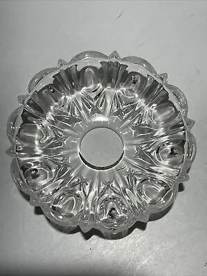 $7.50 • Buy Vintage (4 ) PRESSED L CRYSTAL Bobeche Chandelier Parts Cups W/ 5 SILVER  Pins