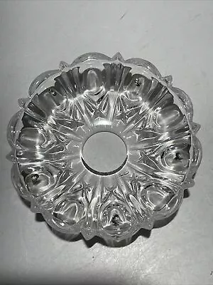 Vintage (4 ) PRESSED L CRYSTAL Bobeche Chandelier Parts Cups W/ 5 SILVER  Pins • $7.50