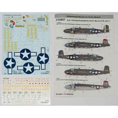 Foxbot 48-043 Decals 1/48 North American B-25G/H/J Mitchell PinUp Nose Art Part3 • $24.40