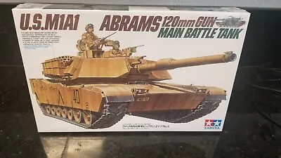 TAMIYA M1A1 ABRAMS 120mm MAIN BATTLE TANK  1/35 SCALE MODEL KIT  • $40