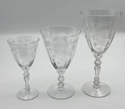 Fostoria Chintz Crystal Low Wine Goblet Low Goblet & Tall Water Or Wine Goblet • $39.99