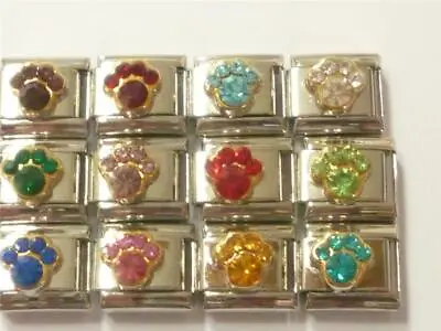 £3.30 • Buy Quality Classic Crystal Italian Bracelet Charm Paw Birthstone Month Zodiac Tg