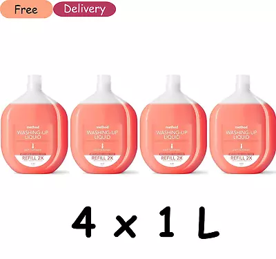 Method Washing Up Liquid Peach & Pink Pepper Refill - 4 X 1L- Black Friday • £26.99