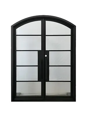 Travis Double Front Entry Wrought Iron Door Clear Glass 62  X 82  Right Active • $3495