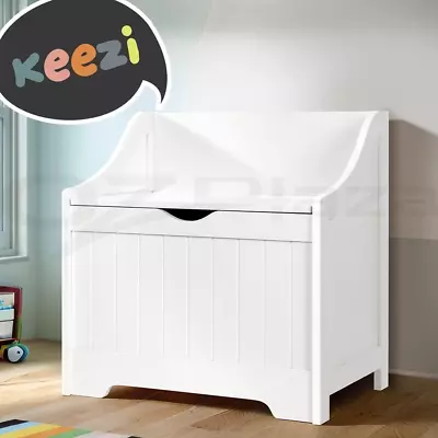 Keezi Kids Toy Box Chest Storage Blanket Children Clothes Room Organiser Square • $62.95