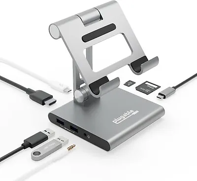 Plugable 8-in-1 USB C Docking Station For IPad & Samsung Galaxy Tab S With Stand • £50