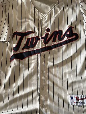 Joe Mauer Majestic Cream Colored Size 50 XL Jersey • $39.99