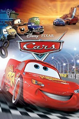 2006 Disney Pixar Cars Movie Poster 11X17 Lightning McQueen Tow Mater Doc 🌵🍿 • $12.83