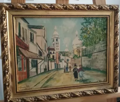 Vintage  Framed Oil On Canvas Oleography Of Maurice Utrillo • £38