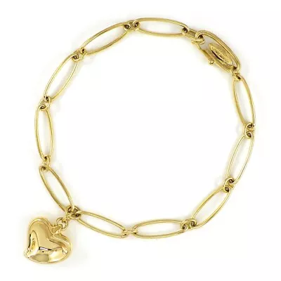 Tiffany & Co. Bracelet Full Heart Oval Link Chain Elsa Peretti 750 Yellow Gold • $1050