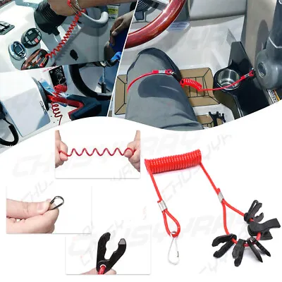 Outboard Cut Off Boat Motor Kill Stop Switch Safety Tether Lanyard For Yamaha • $11.26