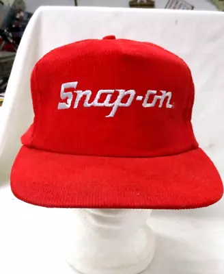 Vintage Snap-on Tools Corduroy Snapback Hat Cap RED NEVER WORN • $24