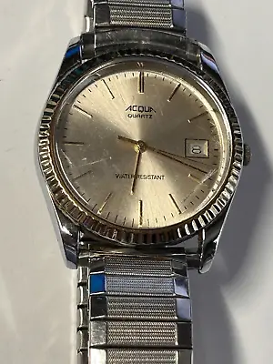 Working Vintage Men's Silver Acqua By Timex Quartz Watch EA • $34
