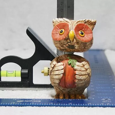 Vintage Owl Bobblehead Collectible Owl Figurine W/Pumpkin Greenbrier • $10.79