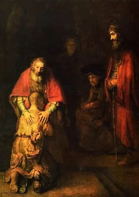 Rembrandt The Return Of The Prodigal Son Dutch Golden Age Canvas Print 24X40 New • $100