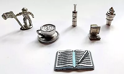 Monopoly Tokens - Wine Bottle Coffee Cup Book Pen Man On The Moon Ice Cream • £3