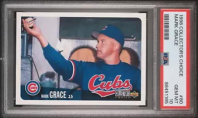 1996 Collector's Choice  Mark Grace  PSA 10  Chicago Cubs • $35