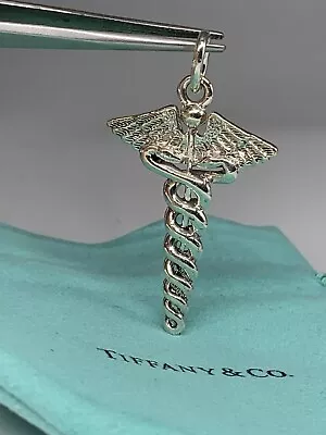 RARE! Tiffany & Co. Sterling Silver Medical Doctor Caduceus Pendant Charm • $699