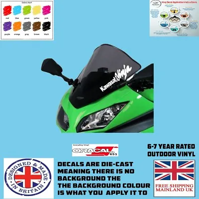Kawasaki Ninja Windshield Decal Motorcycle Decals Sticker • £2.99