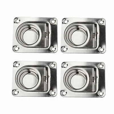 4X Stainless Steel Pull Ring Spring Handle Latch For Marine Boat Floor 2-3/16  • $13.97